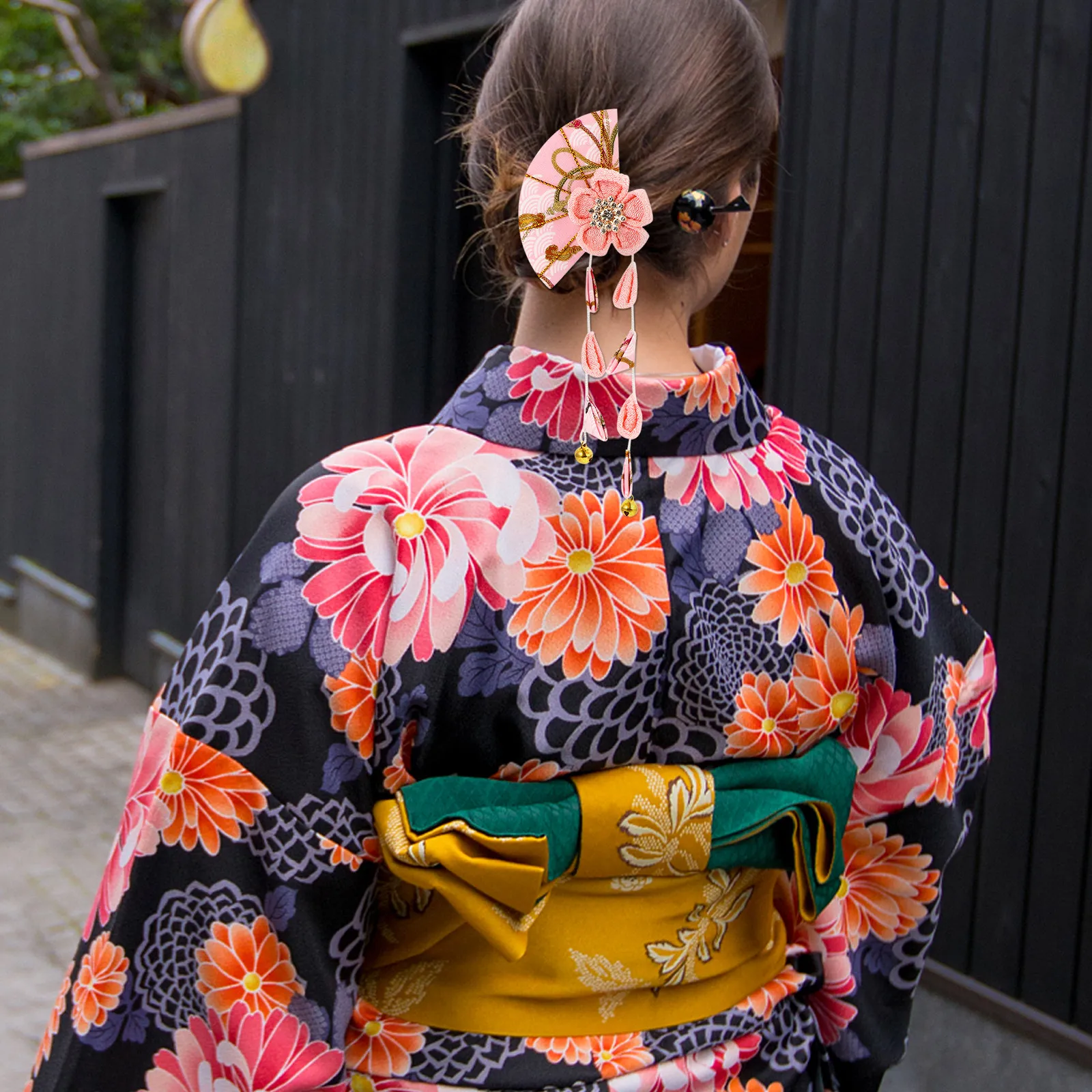 1Pcs Tassel Japanese Style Hair Clip Kimono Headdress Lightweight Portable Floral Hair Accessory Women