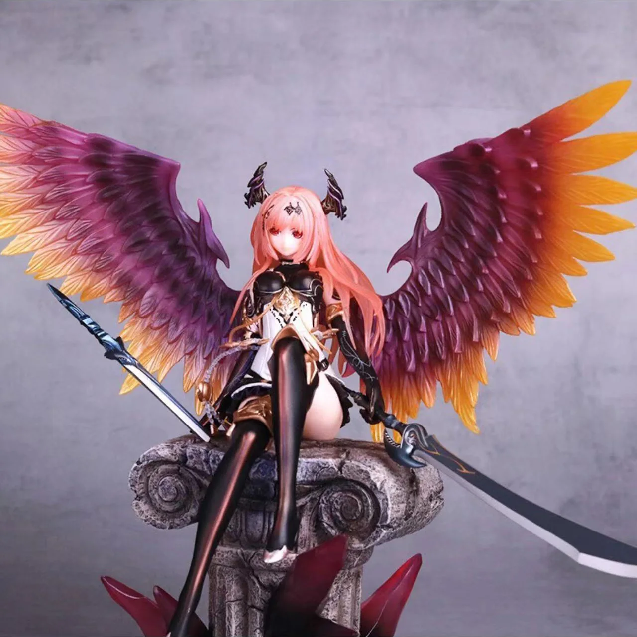 27CM Anime Rage of Bahamut Dark Angel Olivier Sitting Figure Toy Gift Collection Action Figure PVC Boxed