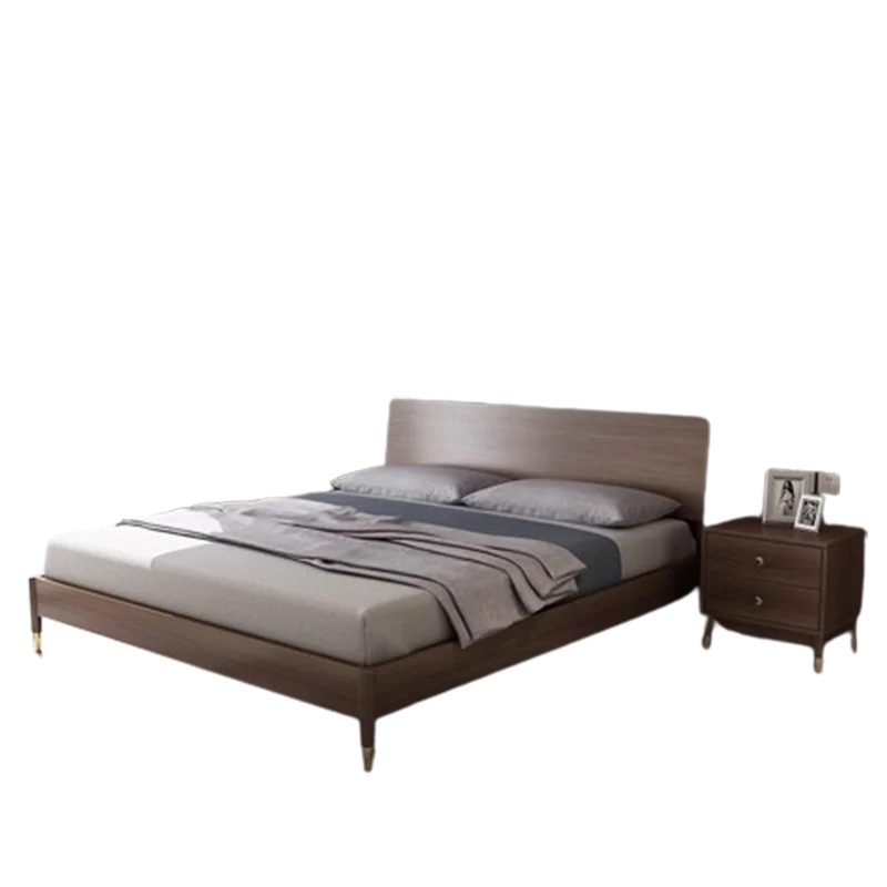 High End Wood Simple Double Bed European Cheap European Queen Bedroom Beds Twin Luxury Sleeping Camas De Casal Furniture