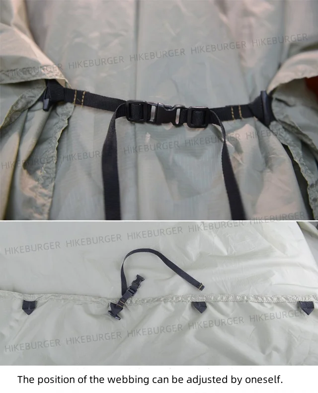 Knot Regenmantel Outdoor Ultraleichter Regenponcho Camping Tragbarer 20D Doppelsilikon Wasserdichter Poncho für Wandern, Rucksackreisen, Reisen – Detail 4