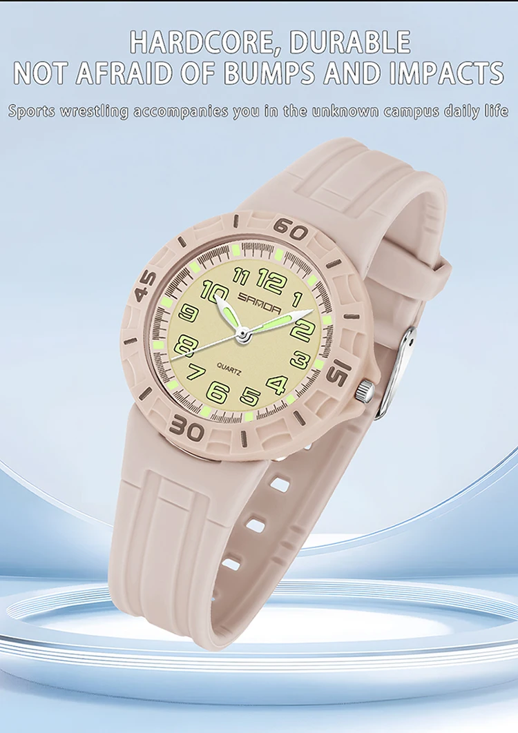 SANDA Men Women Student Quartz Watch Children Clock 50M Waterproof Luminous Durable Simple Elegant Sports Wristwatch