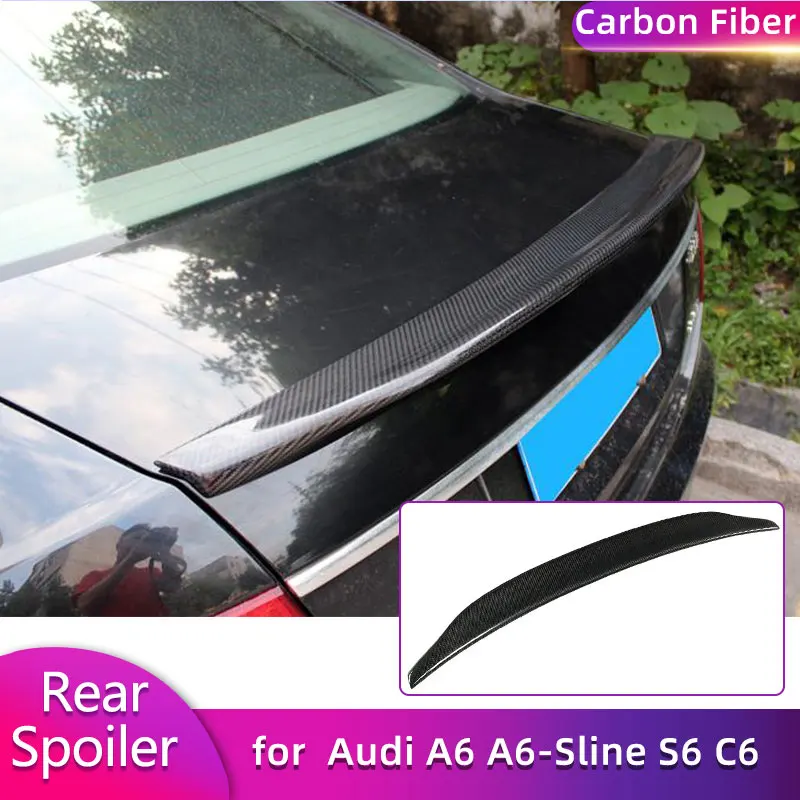 

Carbon Fiber Rear Trunk Spoiler Wings for Audi A6 A6-Sline S6 C6 Sedan 2005-2011 Car Racing Rear Spoiler Boot Trunk Wing Lip