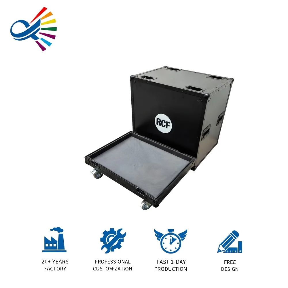 ODM OEM Custom 1IN1 2IN1 Protective Case Speaker Flight Case With EVA Lining Durable Heavy Duty Design For RCF Speakers
