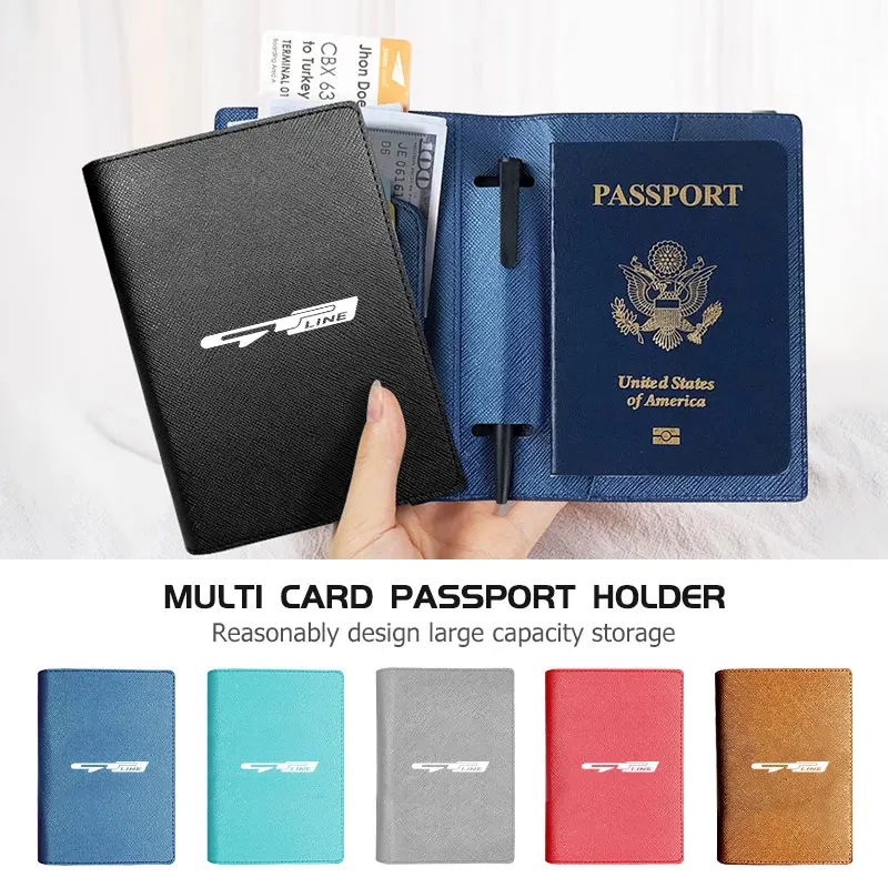 Leather Passport Cover Protective Ticket Wallet Card Holder For KIA Rio K5 K2 Sportage Ceed Sorento Picanto Stinger Soul