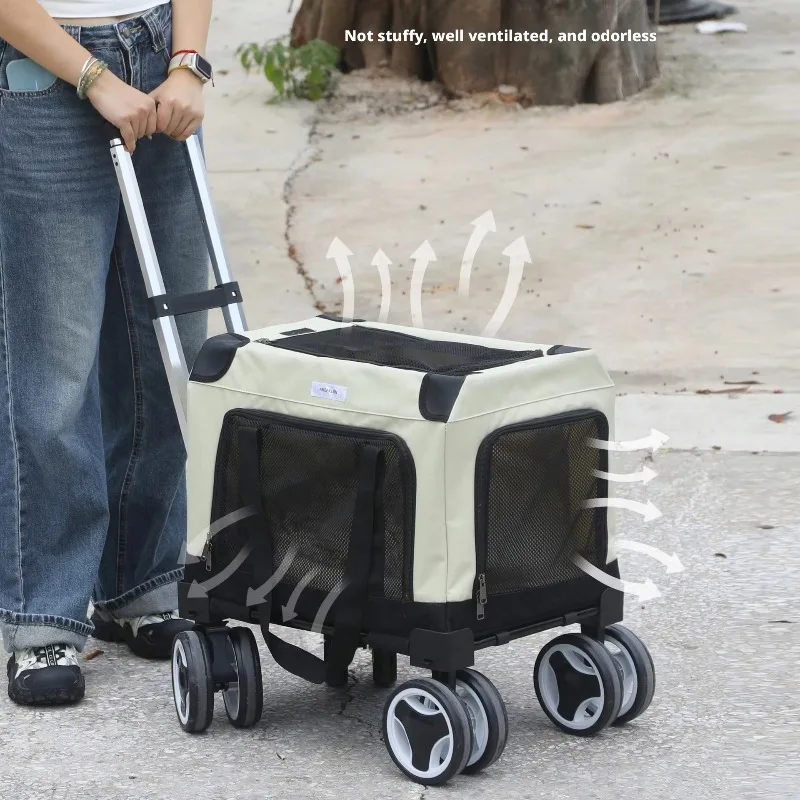 Pet tie rod bag foldable zipper large capacity cat bag new portable