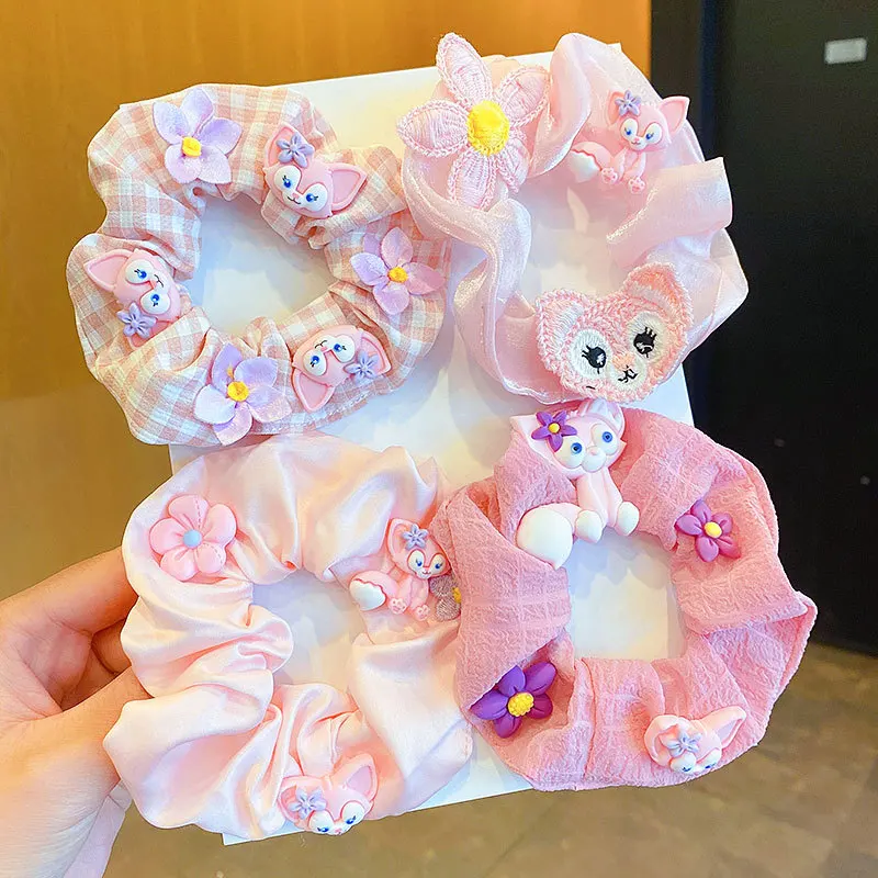 

Kawaii Disney Lina Belle Large Intestine Hair Ring New Cute Hair Tie Rubber Band High Elasticity Hair Accessories Girl Gift