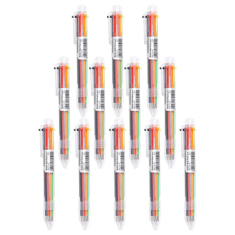 

Набор из 12 разноцветных шариковых ручек с выдвижным механизмом, 0,7 мм, шесть цветов, для плавного письма, для школы, офиса, студентов, канцелярские принадлежности