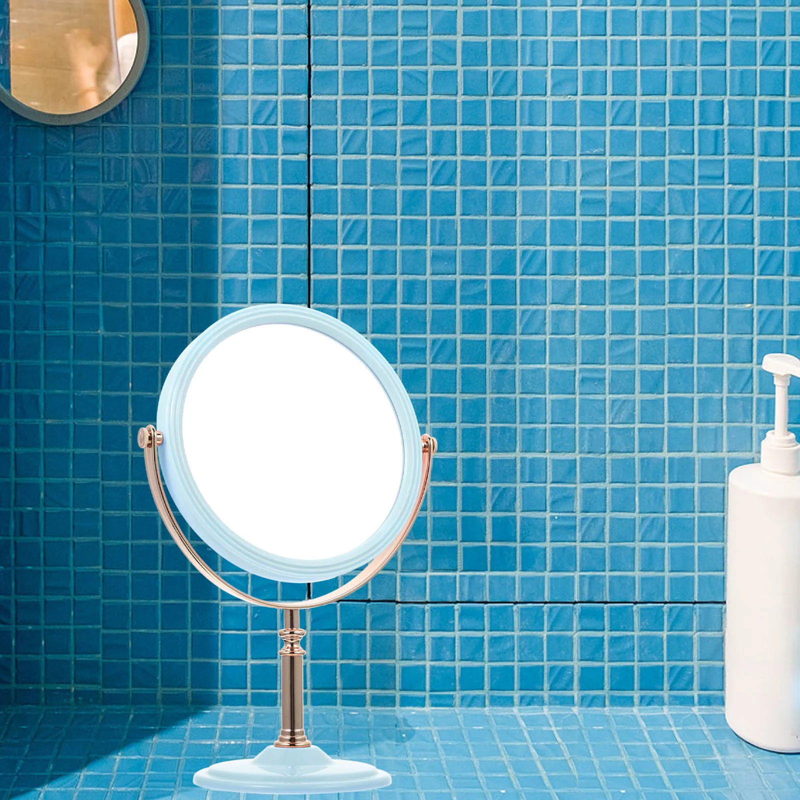 

Round Double Sided European Style Desktop Dressing Mirror Wear Resistant Clear Makeup Vanity Table Mirror Makeup Supply