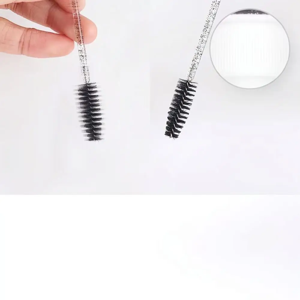 Professional Eyelash Brush Wand Tube Portable Glitter Crystal Handle Mascara Applicator Cosmetic Grooming Accessory