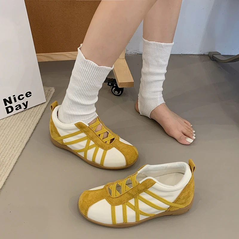Thick-soled Round-toe Multi-color Stylish, Versatile, Comfortable, Anti-slip, Breathable Sports and Casual Women's Single Shoes