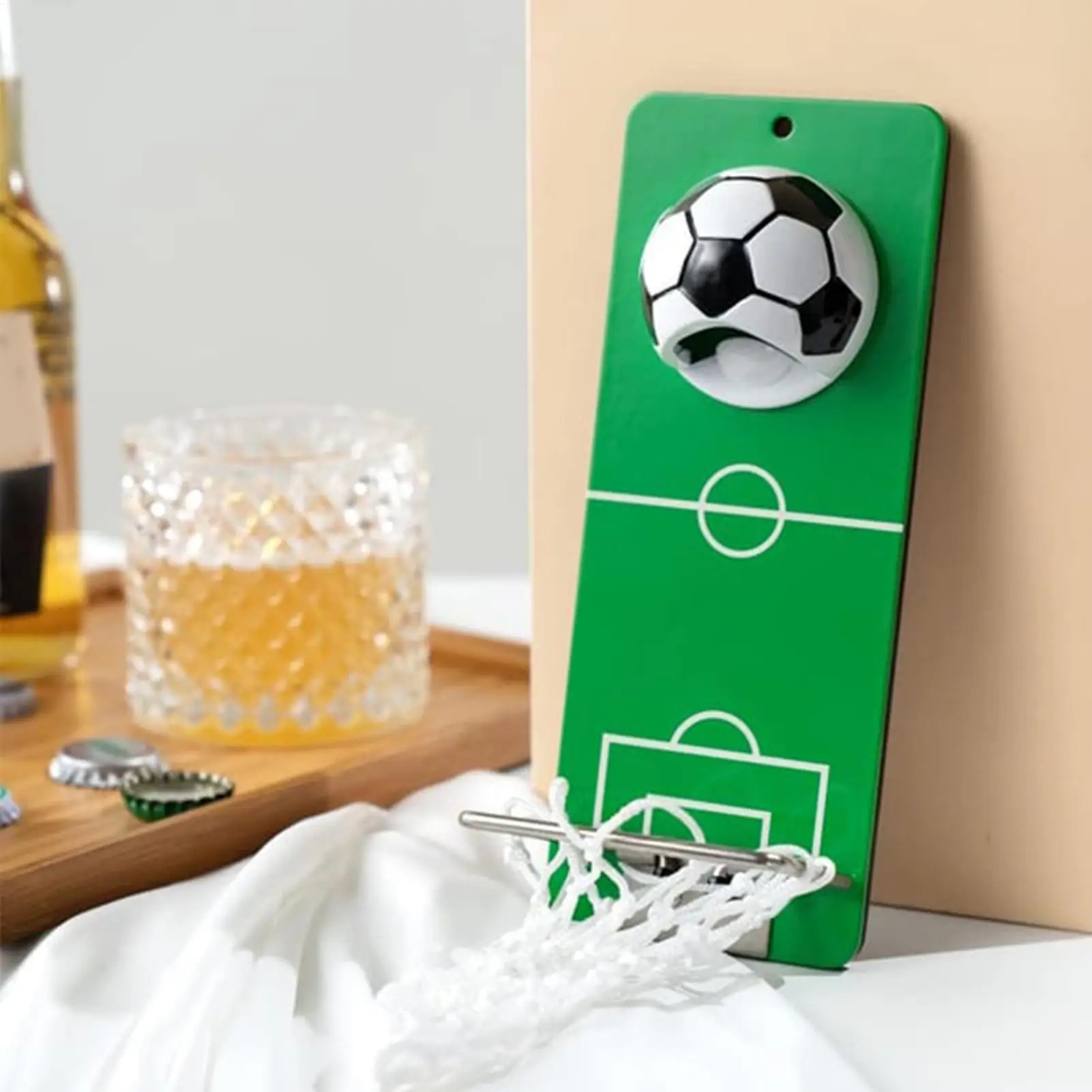 Bottle Opener Wall Mounted Metal Magnetic Basketball Hoop Catcher Outdoor Bottle Opener for Home Kitchen Garage Office Pool