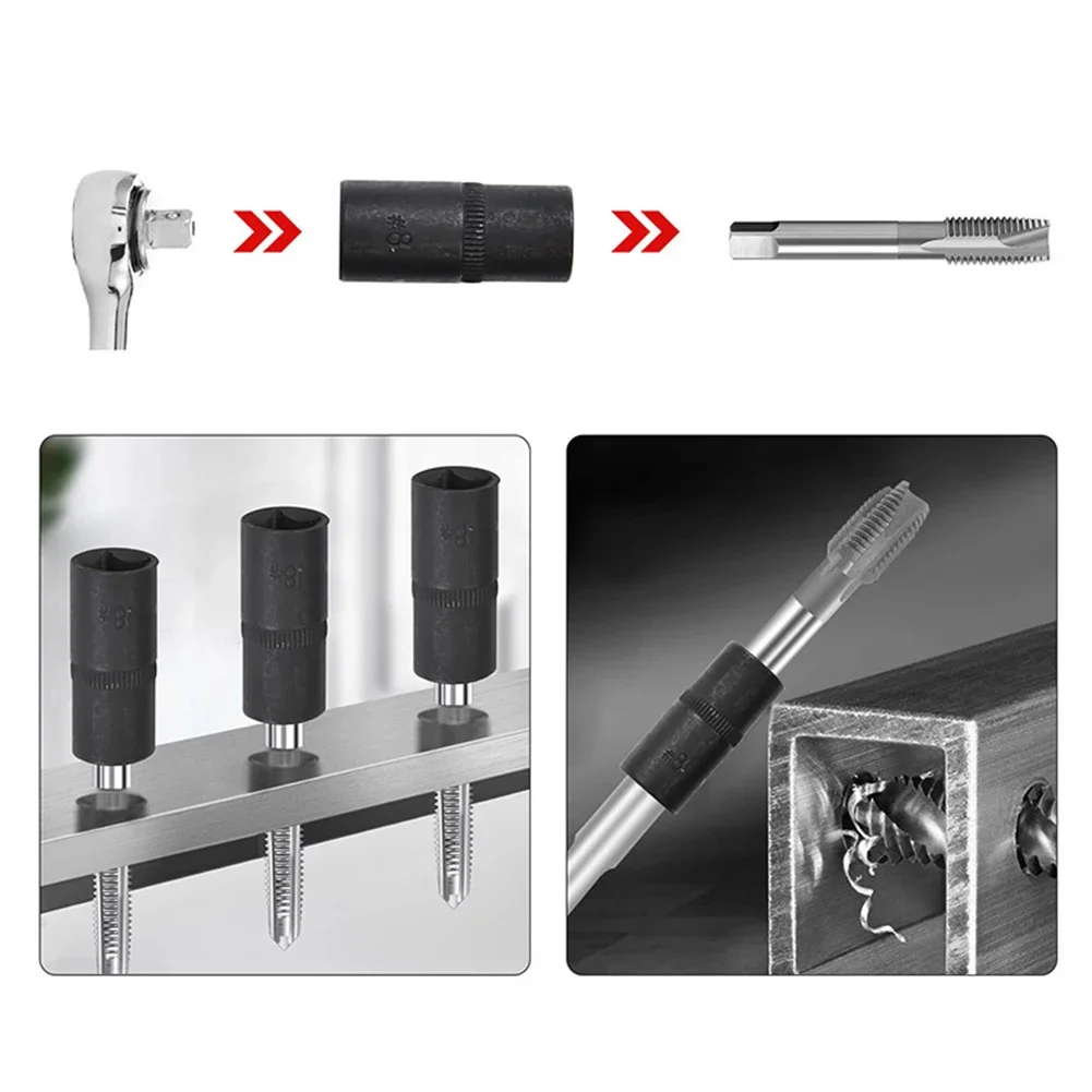 10pcs-tap-set-tap-head-return-sleeve-square-hole-wrench-tool-pneumatic-wrench-household-hand-tool-for-repair