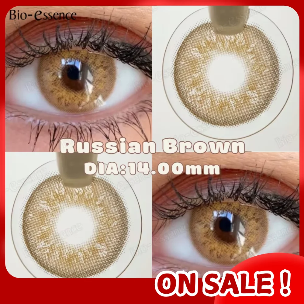 Bio-essence 2Pcs Color Contact Lenses Brown with Myopia Colored Makeup Contacts Lens for Eyes Yearly Natural Pupil Fast Delivery