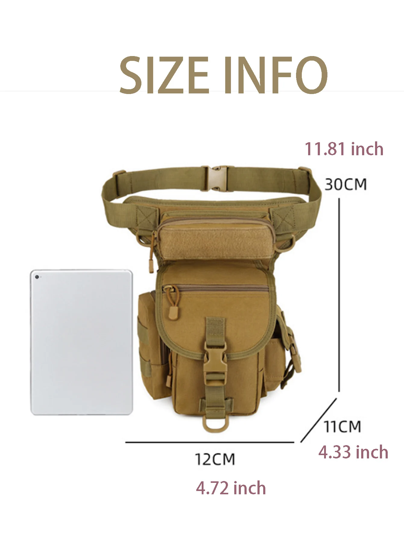 กระเป๋าคาดต้นขาสําหรับผู้ใหญ่ - กระเป๋าคาดขาขี่ม้ากันน้ํากลางแจ้งสําหรับเดินป่า, ปั่นจักรยาน, รถจักรยานยนต์ขนาดกะทัดรัด =