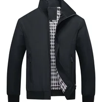 Chaqueta deportiva de diseño clásico para hombre, cremallera informal con cuello de béisbol, Color sólido de primavera y otoño, chaqueta de moda para uso diario