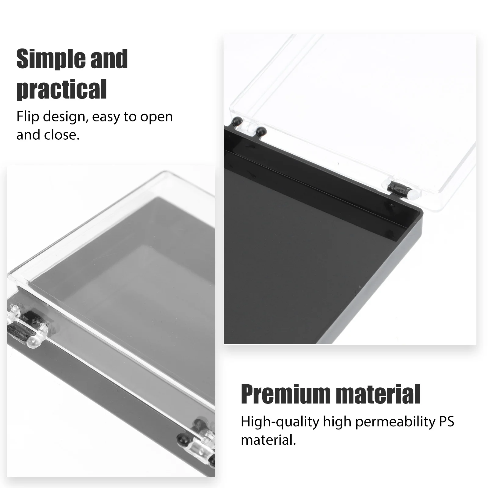 

8Pcs Transparent Flipping Nail Storage Boxes Durable Organizer for Salon Supplies Earring Rings Gifts Trinkets Display Tray