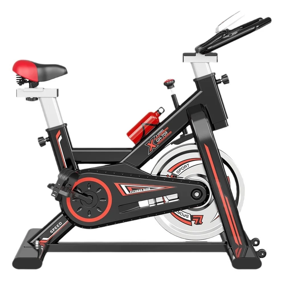 

Smart Magnetic Resistance Exercise Bike Quiet Indoor Cycling Bike with Adjustable Seat iPad Holder Non-Slip Pedals for Home