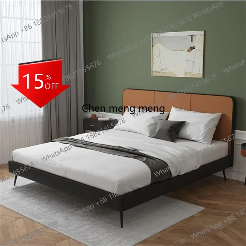 

Q181 Frame Wooden Bed Bedroom Headboards Modern Double Massage Bed Simple Platform Single Sleeping Letto Matrimoniale Patio Furn
