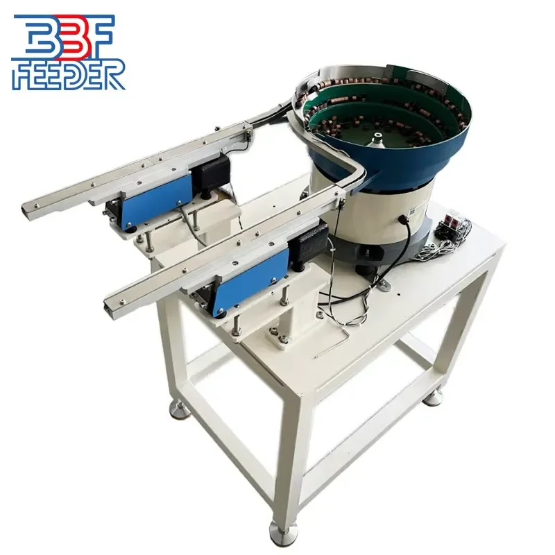 Steel Vibrating Bowl Feeder Sorting Feeding Equipment with Two Separate Tracks