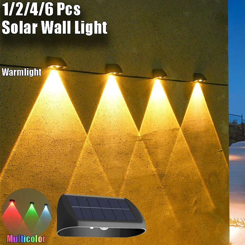 

1/2/4/6 Pcs Solar Wall Light Outdoor Garden Lights LED Courtyard Lighting Decoration for Porch Balcony Yard Exterior Wall