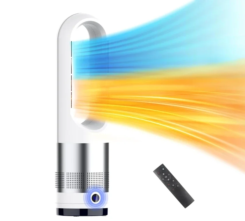 2 in 1 Air Cool and Hot Living Room Bladeless Fan With 80 Left and Right Oscillation