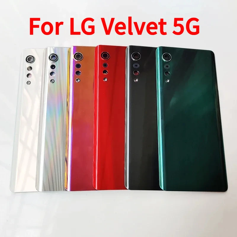 For LG Velvet 5G Glass Back Rear Housing Cover LM-G900 , Back Door Replacement Hard Battery Case With  Camera Lens