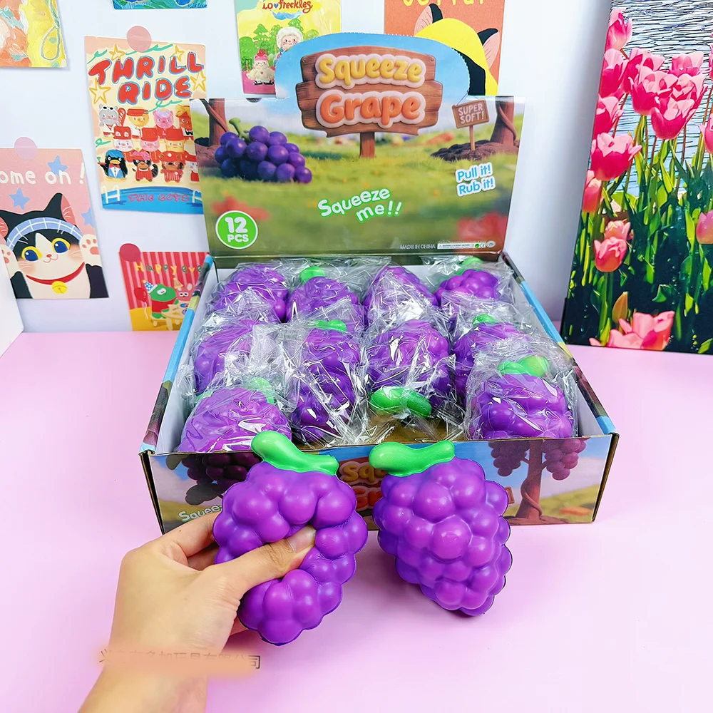 1pc Simulated Grape Soft Pinch To Relieve Daily Stress And Tension Decompression Slow Rebound Fidgety Fruit Pinch Daily Gift Toy