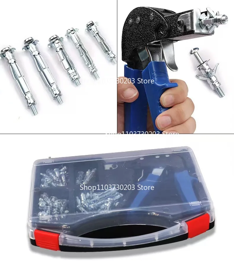 72 Piece Set Of Hollow Gecko Gun, Ram,Rivet,Cross-Border M4M5 Gypsum Board Wooden Pulling Tool