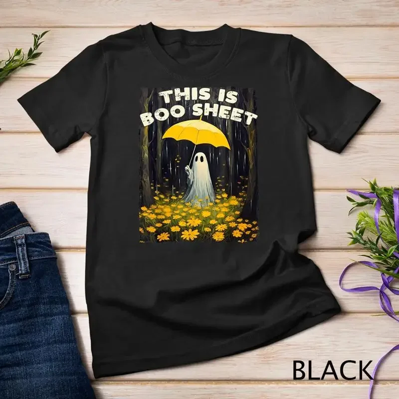 Vintage Floral Ghost Cute This Is Boo Sheet Halloween Gothic Unisex T shirt