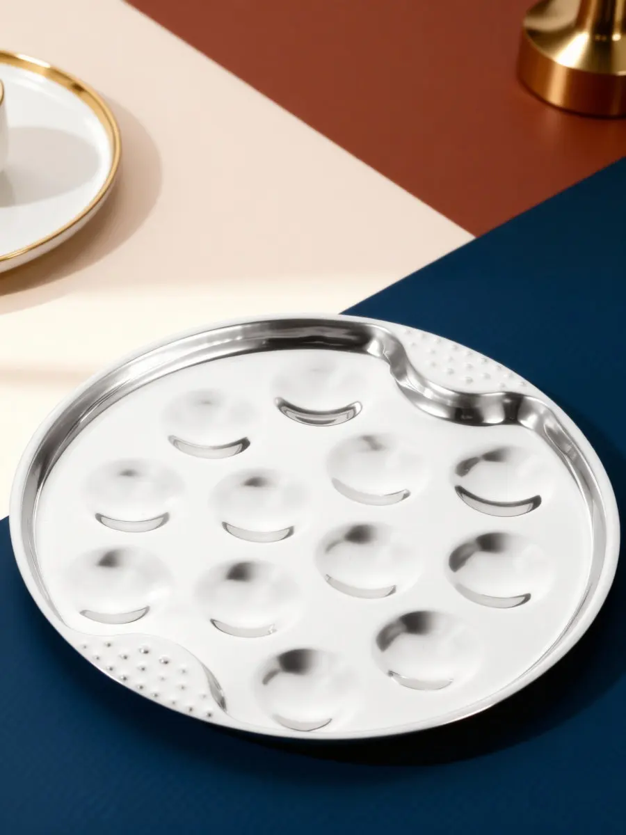 Stainless Steel Escargot Baking Dish Server 12 Positions Stackable Snail Plate Kitchen Serving Utensil for Home Use