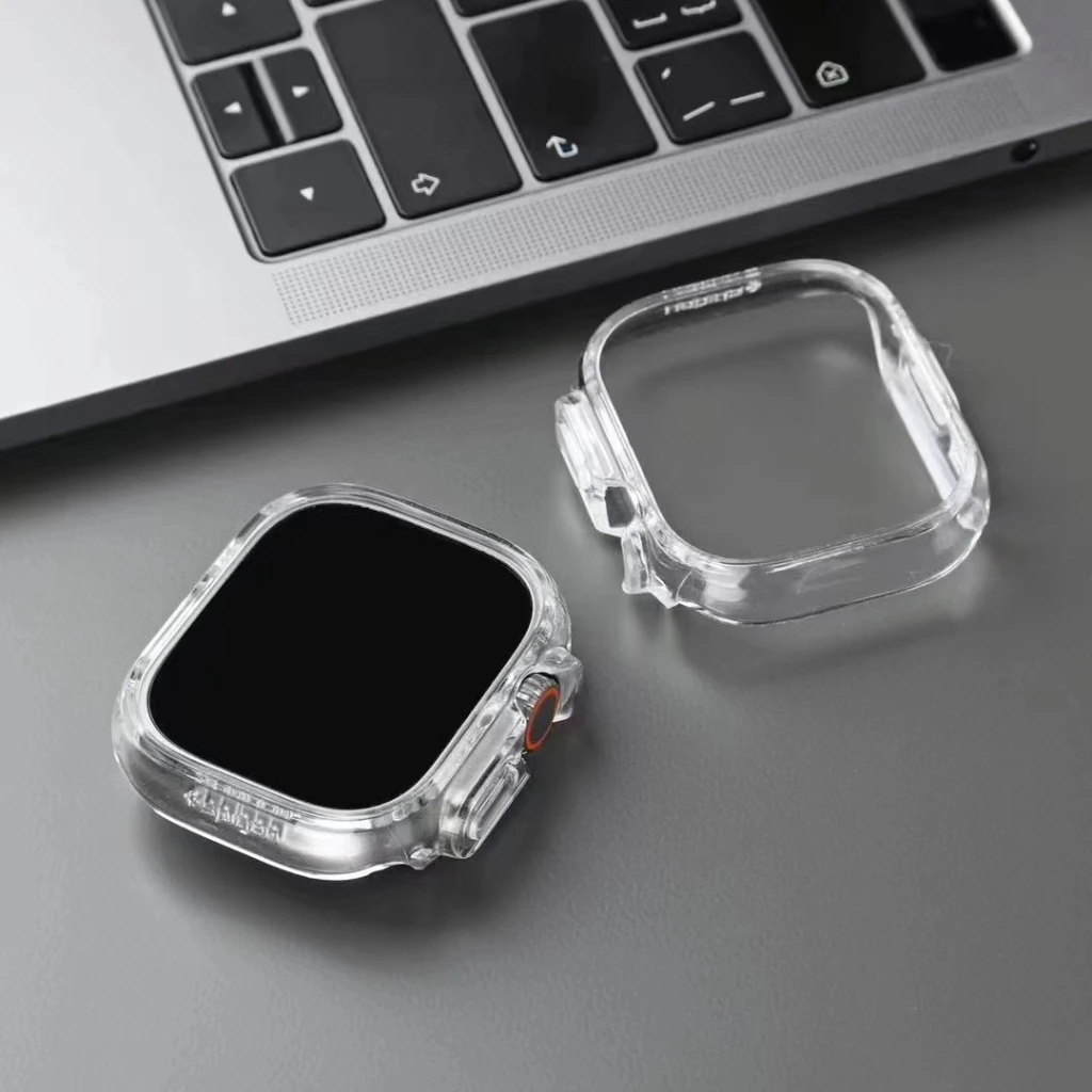 BX Spg THIN FIT Transparent Apple Watch Case For iWatch Series 7/8 41mm 45mm 49mm Watch Ultra PC Transparent  Case Cover