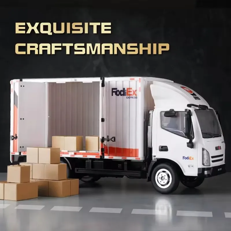 Caminhão de Controle Remoto Elétrico Simulação 1:18, 2.4G 12CH, Porta Abre, Iluminação LED, Som, Modelo de Caminhão RC