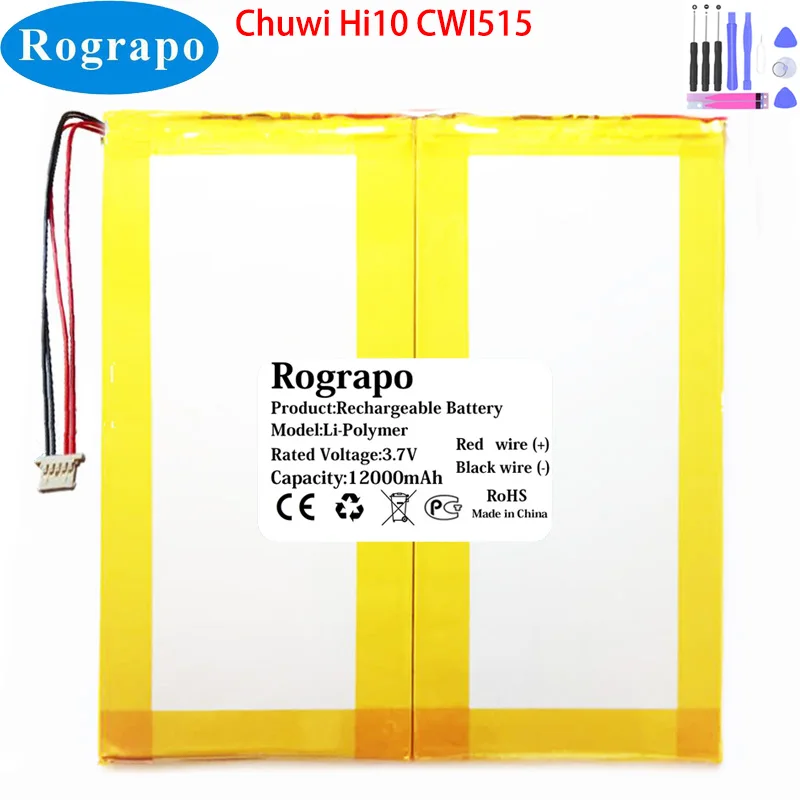 3.7V 12000mAh Replacement Laptop Battery For Chuwi Hi10 CWI515 Tablet PC Accumulator 4-Wire Plug