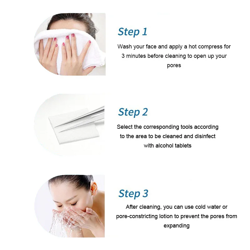 1/11 Stuks Acne Puistjes Comedondrukker Mee-eter Extractor Clip Ultrafijne Pincet Acne Naald Facial Cleaner Skin FCZ01