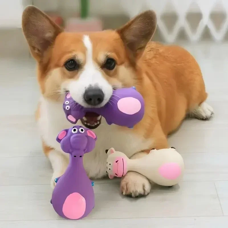 

Soft Rubber Chewy Toys Four Styles Squeaky Interactive Throwing Games Cute And Fun Suitable For Small And Medium Sized Dogs