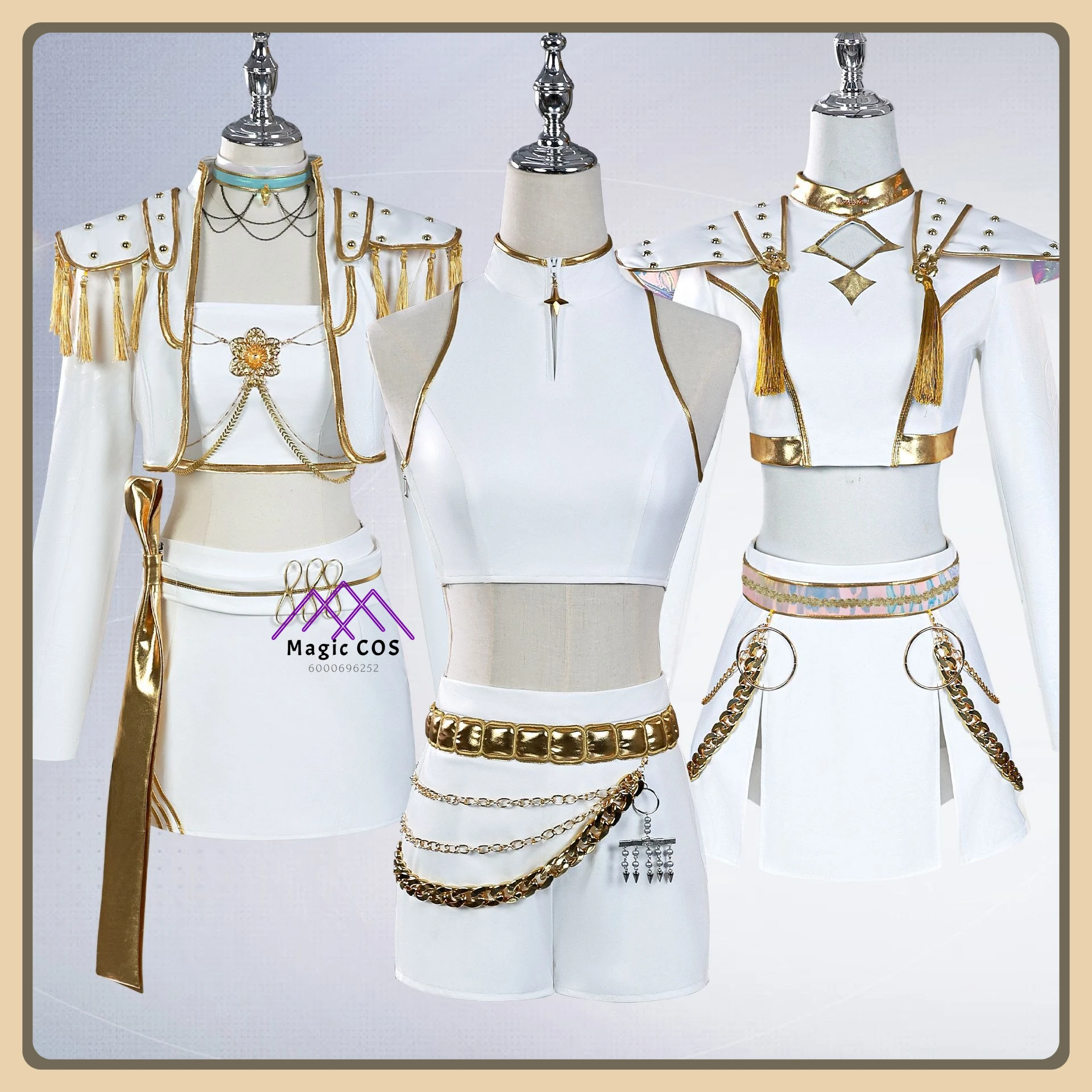 Disfraz de Anime Demon Hunters, disfraz de Rumi Mira Zoey, traje de escenario de juego de rol, vestido blanco para mujeres, niños y adultos, fiesta de cómic Con