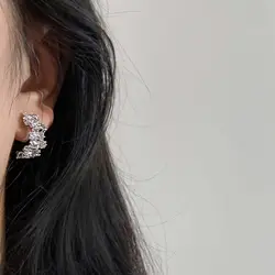 Color Cartilage Clip Fashion Jewelry Gold Color Rhinestone Zircon Korean Earrings Ear Bone Clip Clip Earrings Zircon Ear Clip