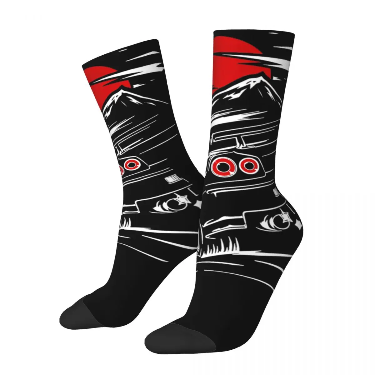 JDM GTR 34 Socks Men's Women's Funny Happy Drift Car Socks Harajuku Spring Summer Autumn Winter Stockings Gift