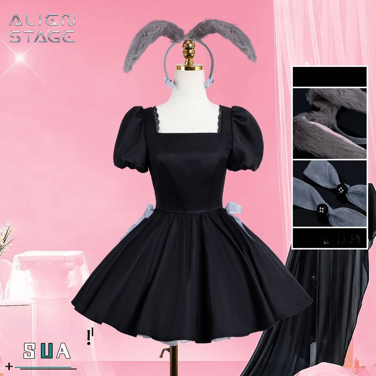 Alien Stage SUA 3rd Anniversary Bunny Cafe Cosplay Costume Anime Idol Performance Outfit Cute Roleplay Clothing Show Edition