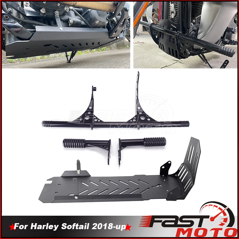 

Front Crash Bar Protector Skid Plate Engine Protection Guard Cover Bash Guard Sump Plate For Harley Softail Low Rider ST S 18-23