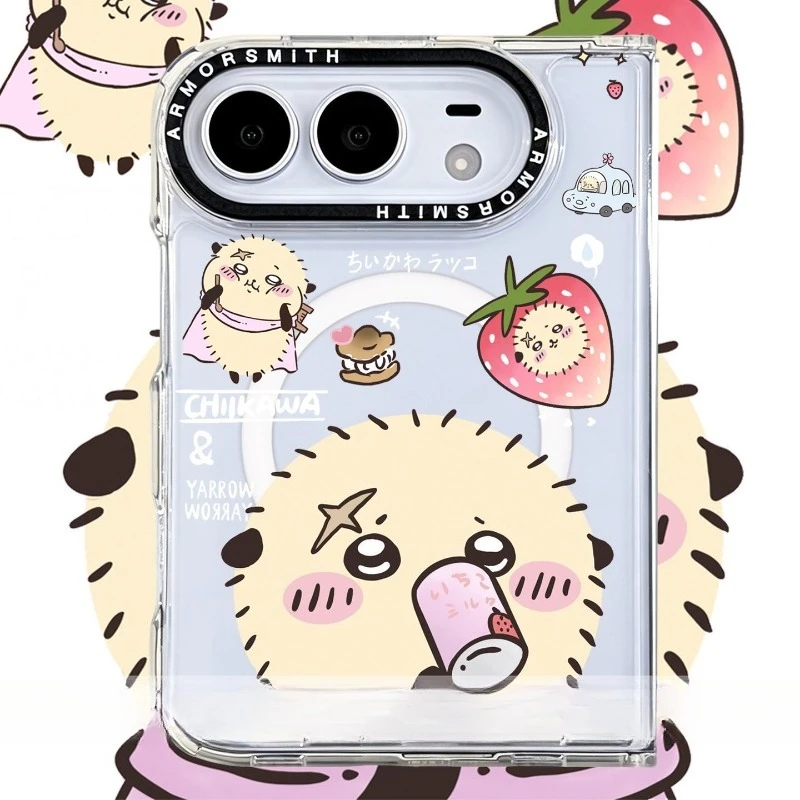 Cartoon Kawaii Chiikawa Rakko Applicable To Apple IphoneDuo Folding Screen Phone Case Protective Cover Anti-fall New Style Gift