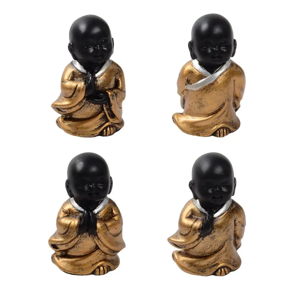 Mini estatua de Buda, estatuilla de monje, adorno de Mascota de té, escritorio para decoración de habitación