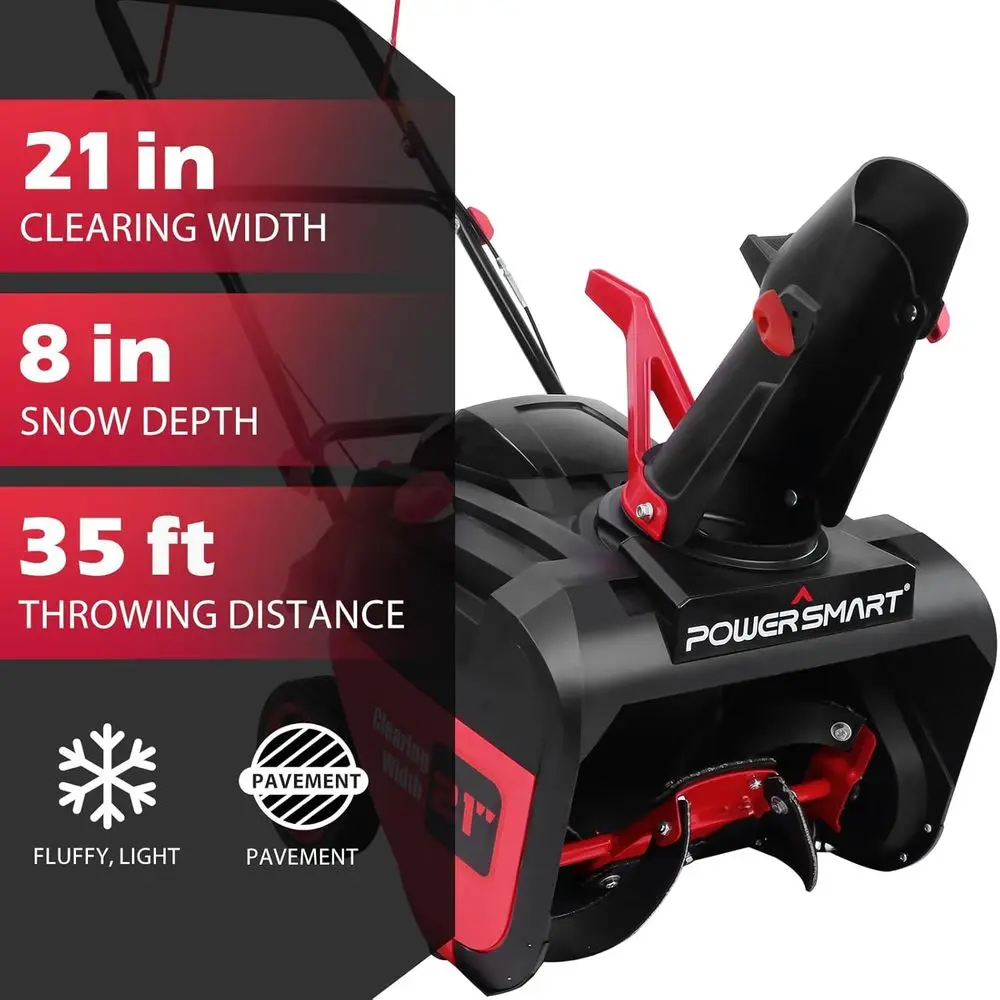 Gas Snow Blower 21 Single-Stage 212cc, Compact & Lightweight, Recoil Start