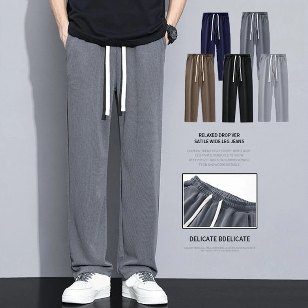 

Men Loose Straight All-match Casual Pants Comfortable Sports Sweatpants Fashion Men's Clothing Solid Color Trousers