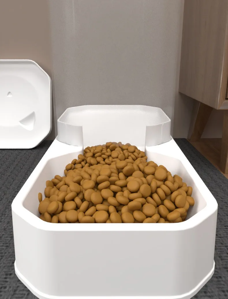 وعاء مياه للتغذية التلقائية للقطط، وعاء شفاف لتخزين أغذية الحيوانات الأليفة، حاوية توزيع، ملحقات جرو هريرة في المخزون #4