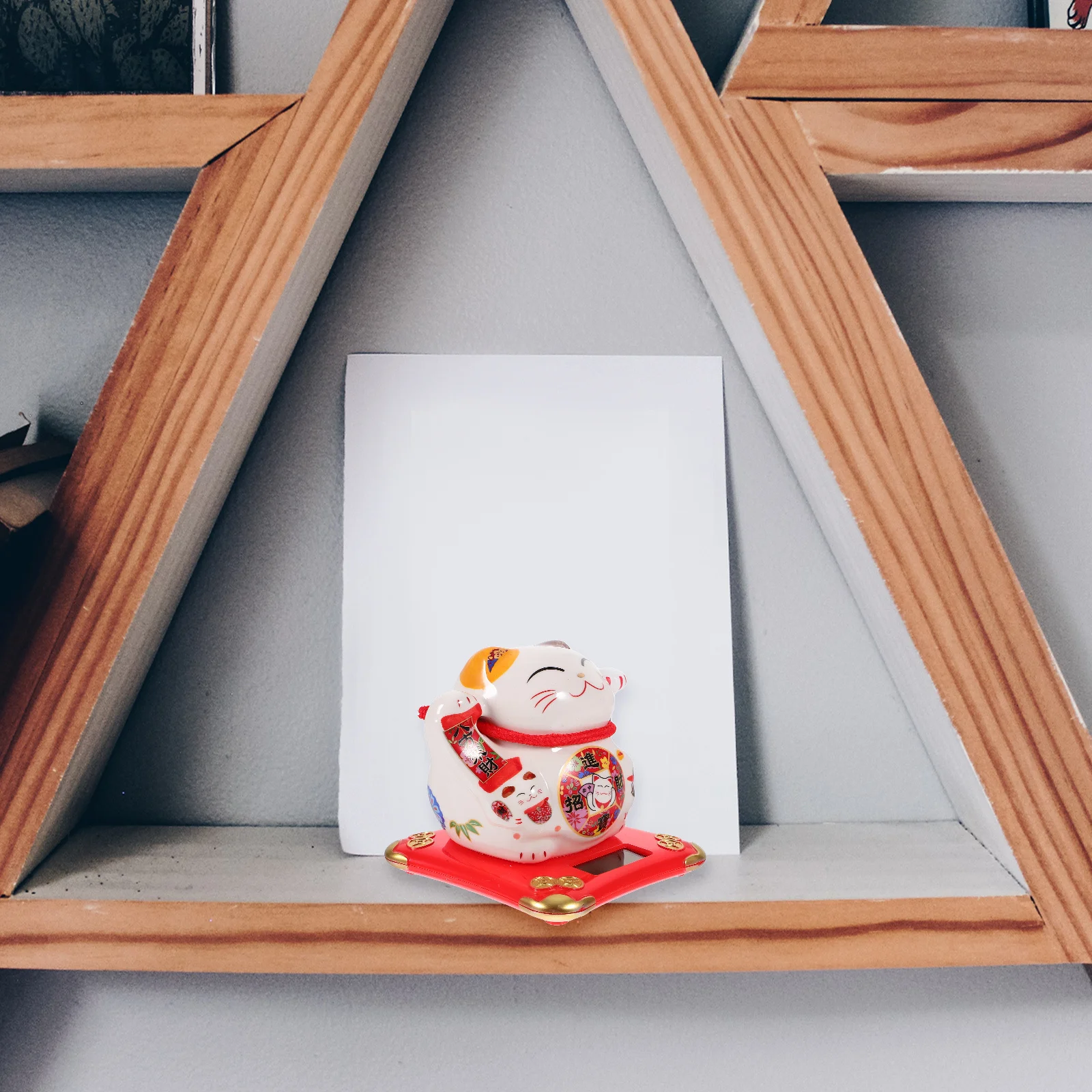 

Fortune Cat Solar Powered Waving Arm Lucky Feng Shui Cat Ornament Car Home Decor Blessing Wealth Happiness Good Luck Gifts