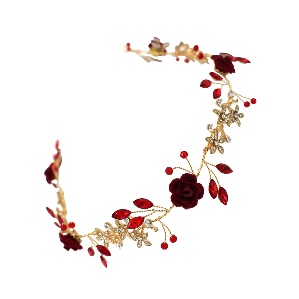 

1pc Wedding Headdress Chinese Style Floral Rhinestone Bride Hair Wear For Party Festival Photography Fashion Use