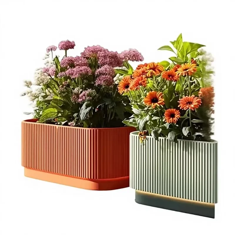 Custom PP Flower Boxes, Commercial & Municipal Planter for Street Square Fence Shop