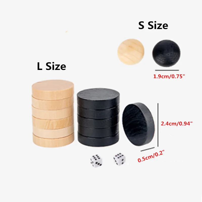 

Новинка, 30 шт., деревянные шашки, шашки, нарды, шахматы с 2 кубиками для детей, Повседневная настольная игра, интеллектуальные игры, развлекательные