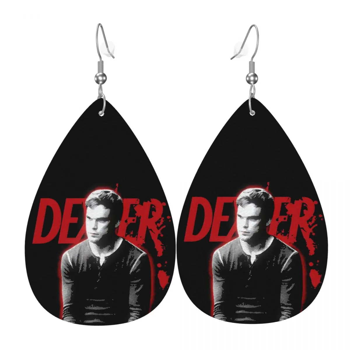 

Кожаные серьги Dexter Morgan на заказ для женщин, висячие серьги-капли из фильма, ювелирные аксессуары